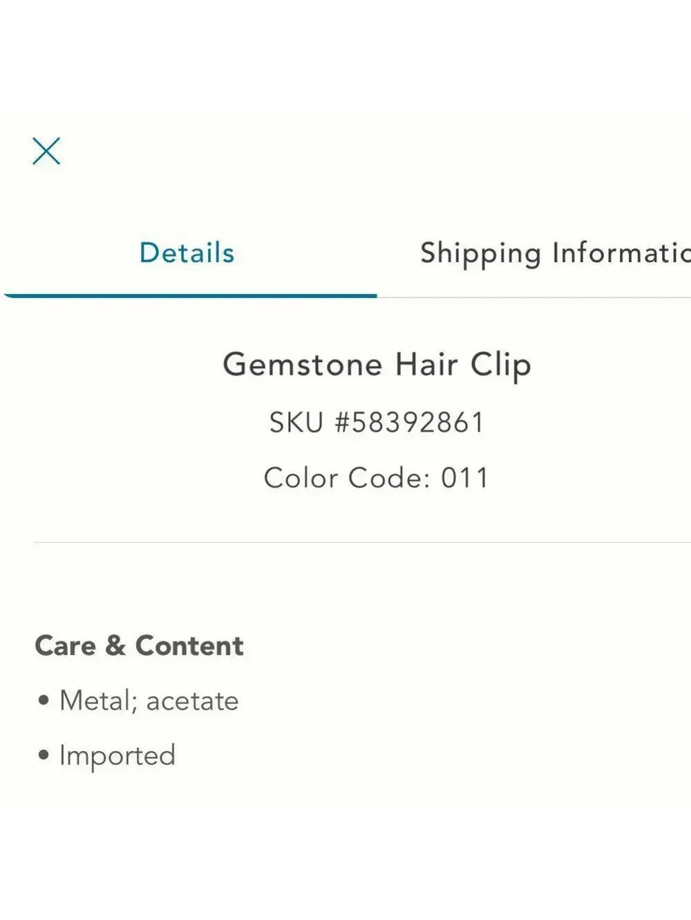 Anthropologie Gemstone Hair Clip in Moss